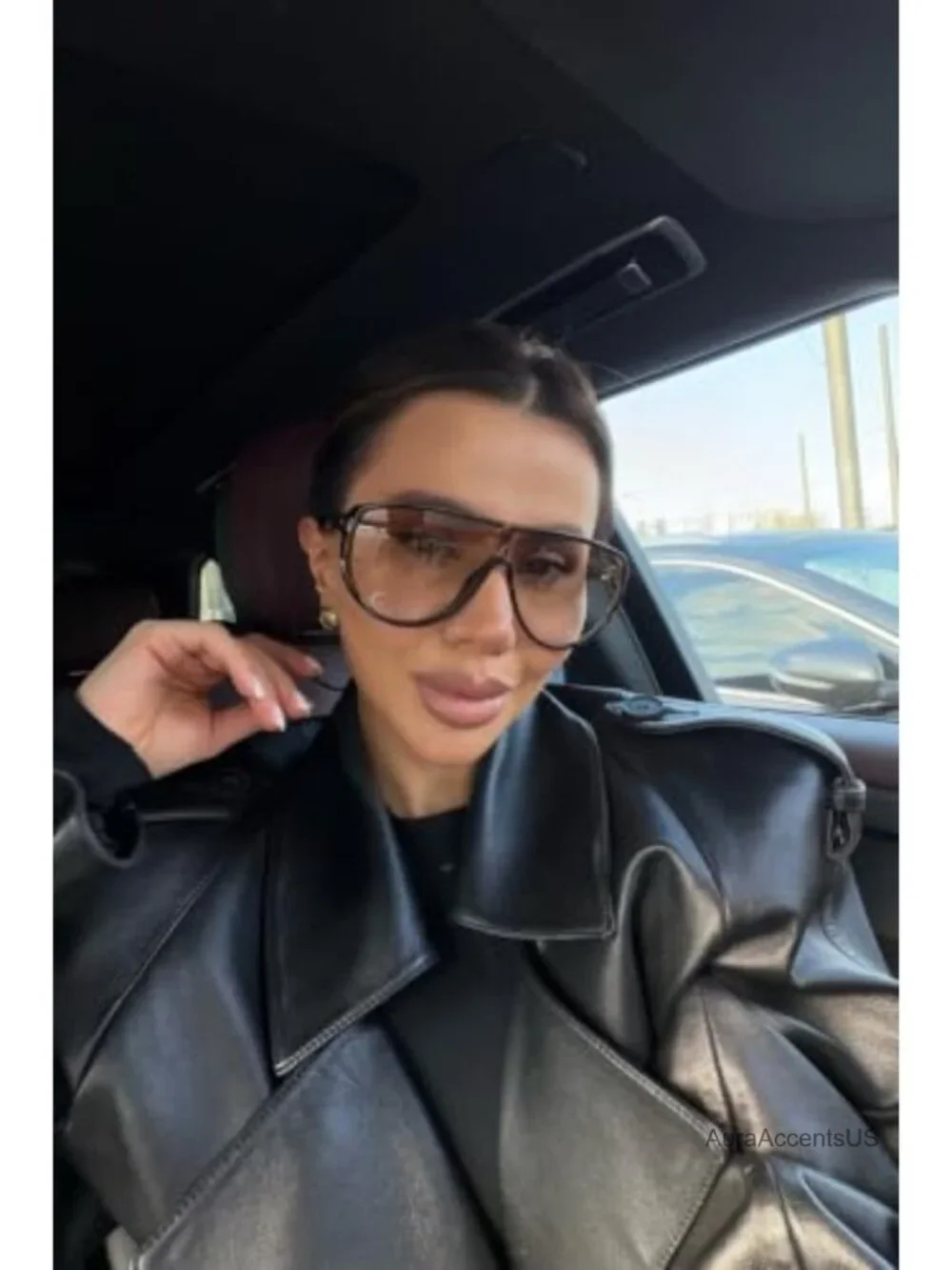 Oversized Aviator Sunglasses Women Retro Pilot Full-Frame UV400